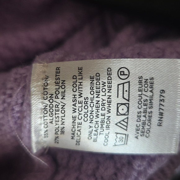 BRAND NEW Ann Taylor Lilac Textured Knit Short Sleeve Sweater - Size Medium - Picture 8 of 9